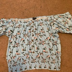 Rue 22 off shoulder crop top